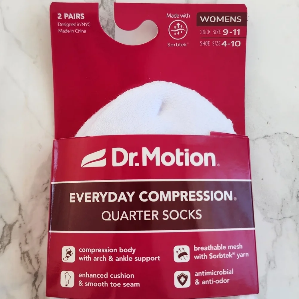 Dr. Motion Compression Socks Quarter Socks 6 Pairs  Size Socks 9–11 Shoe 4-10